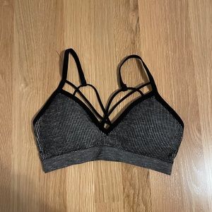 Grey and Black Sports Bra W/ Support